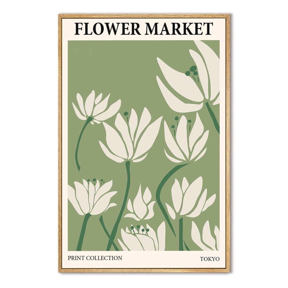 Framed Flower Market Canvas Wall Art